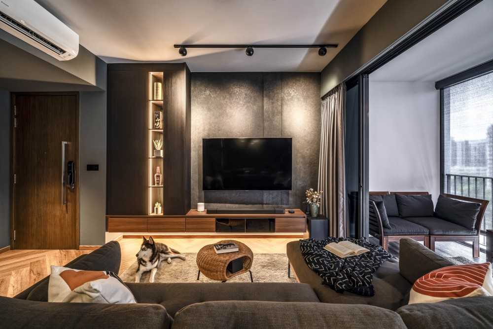 Modern Living Room with TV Console and TV