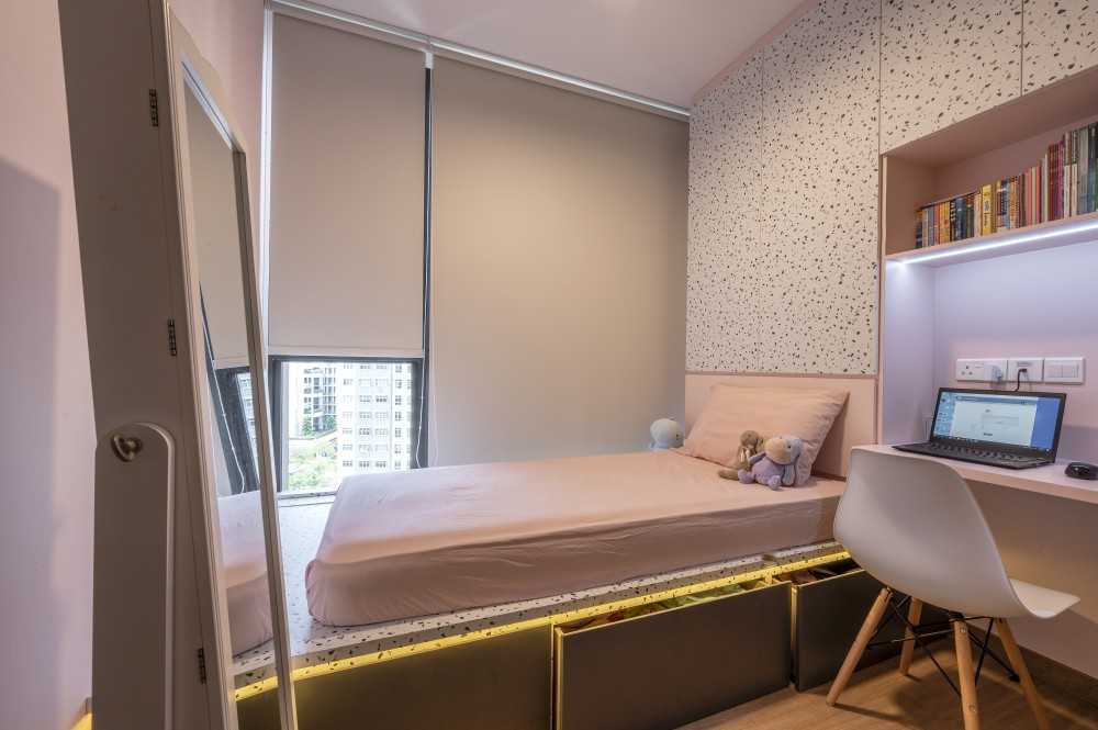 Modern Kids Room with Platform Bed and Children's Storage