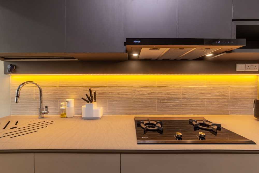 Modern Kitchen with Countertop and Vinyl Flooring