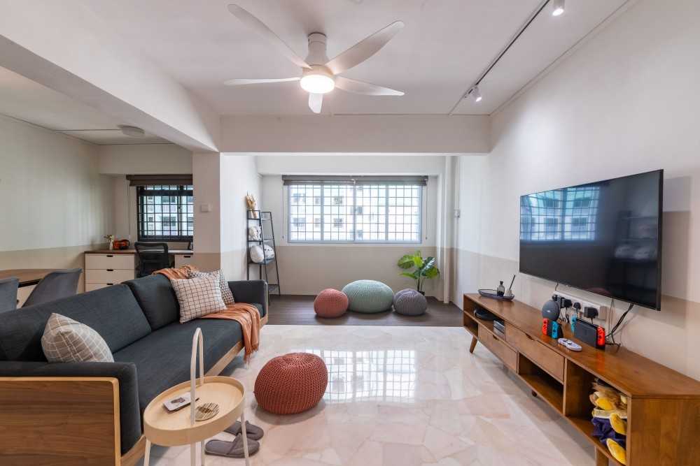 Modern Living Room with TV Console and Sofa