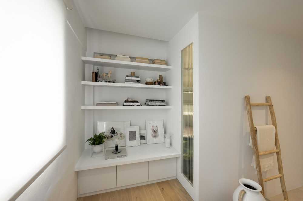 Eclectic Workstation with Bookshelf and Storage Cabinets