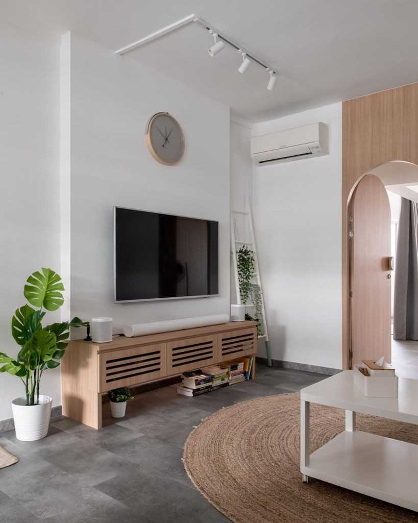 Minimalist Living Room with TV Console and Sofa