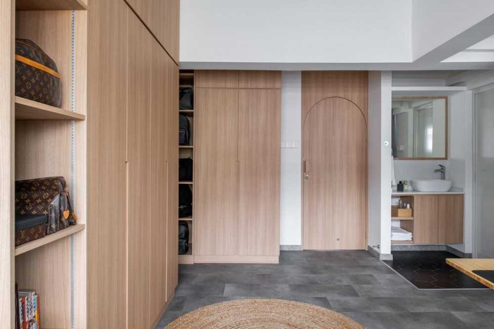 Minimalist Bedroom with Downlights and Queen Bed