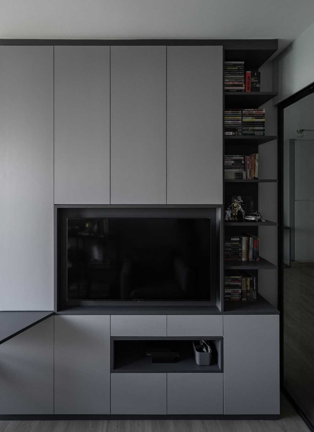 Contemporary Study with Bookshelf and Storage Cabinets