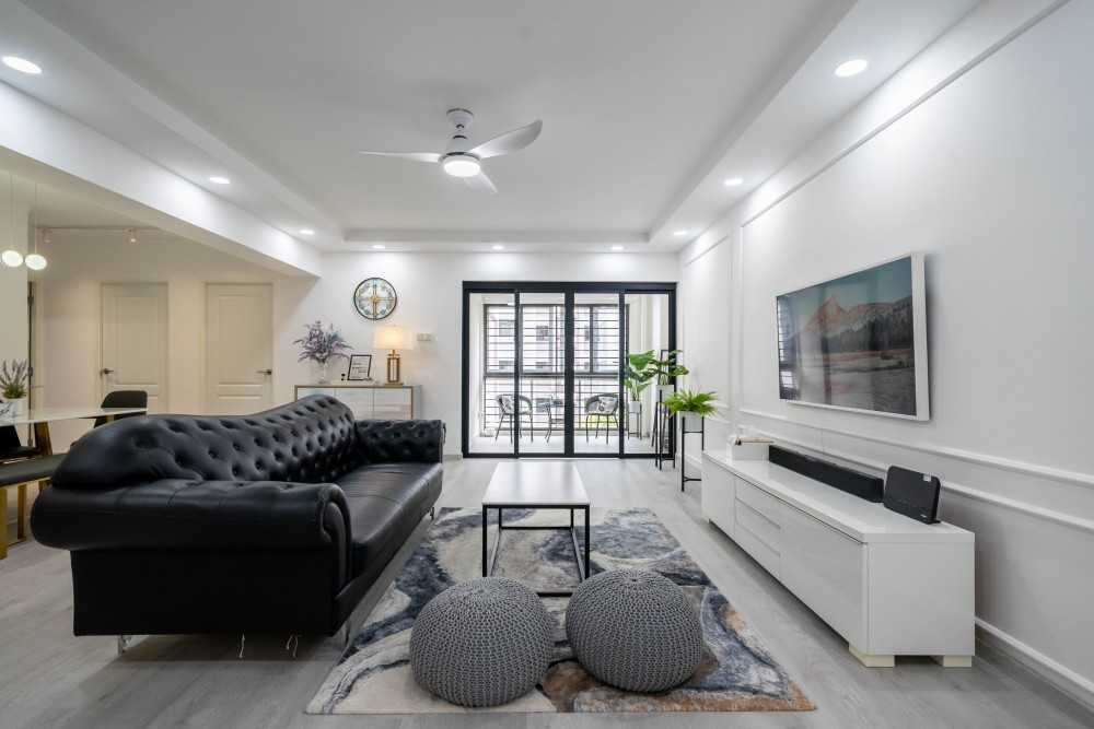 Minimalist Living Room with TV Console and Sofa