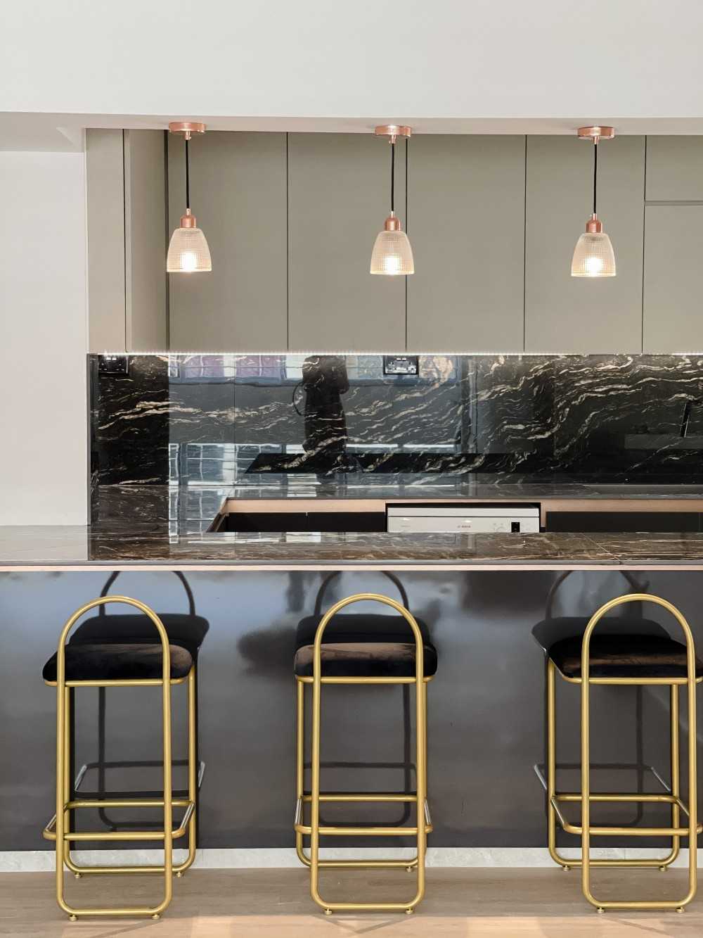Modern Kitchen with Countertop and Vinyl Flooring