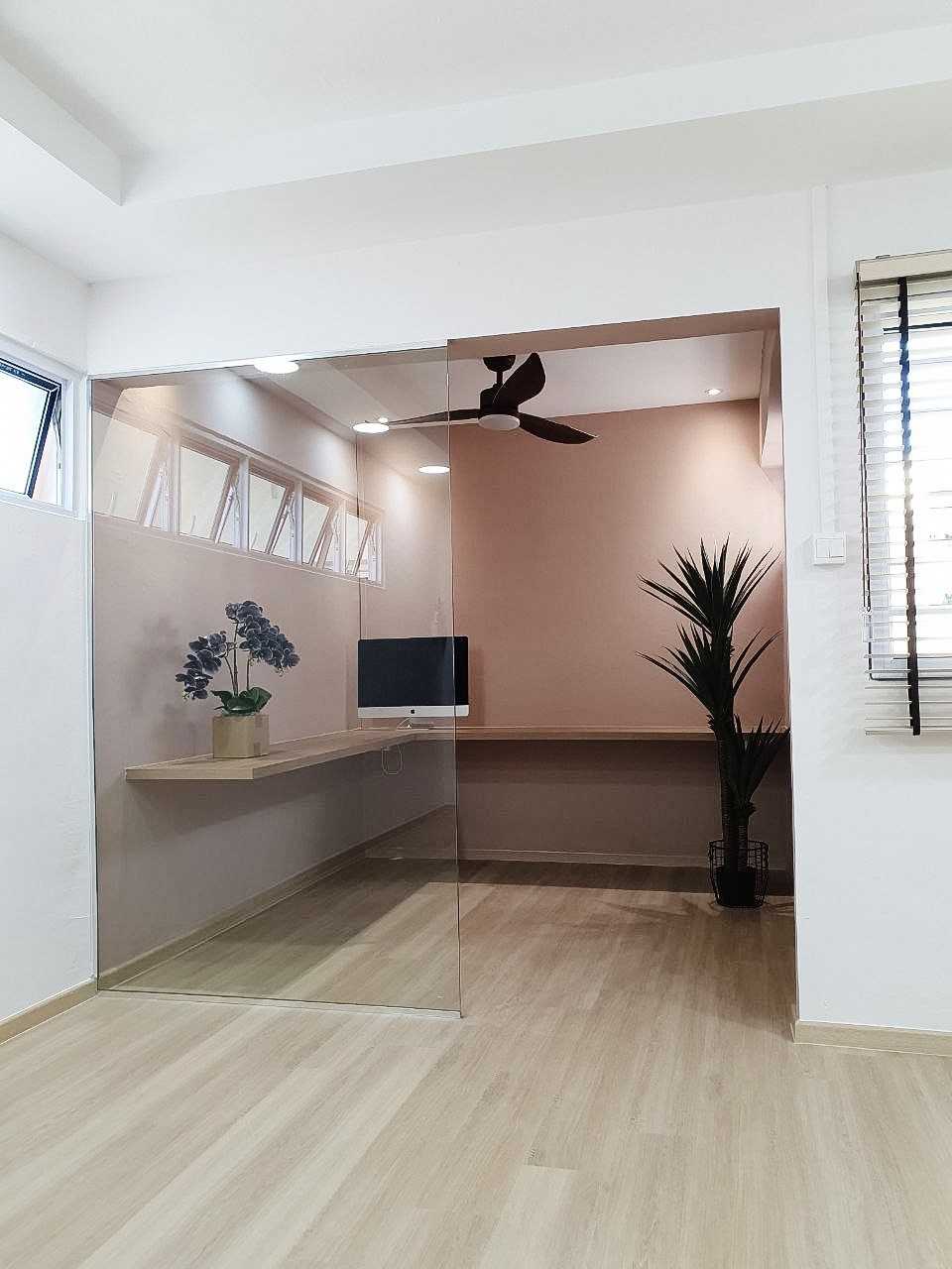 Modern Study with Downlights and Desk