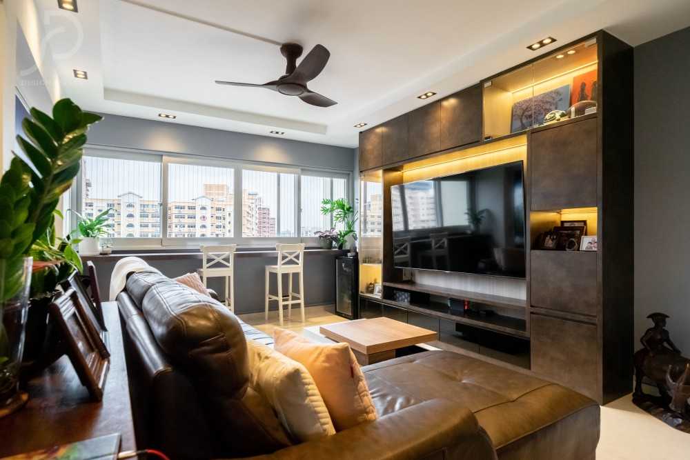 Contemporary Living Room with Sofa and TV