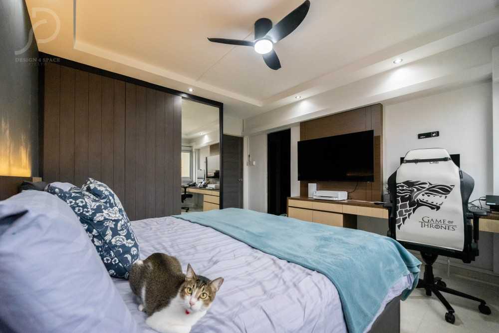 Contemporary Bedroom with Ceiling Light and Wardrobe