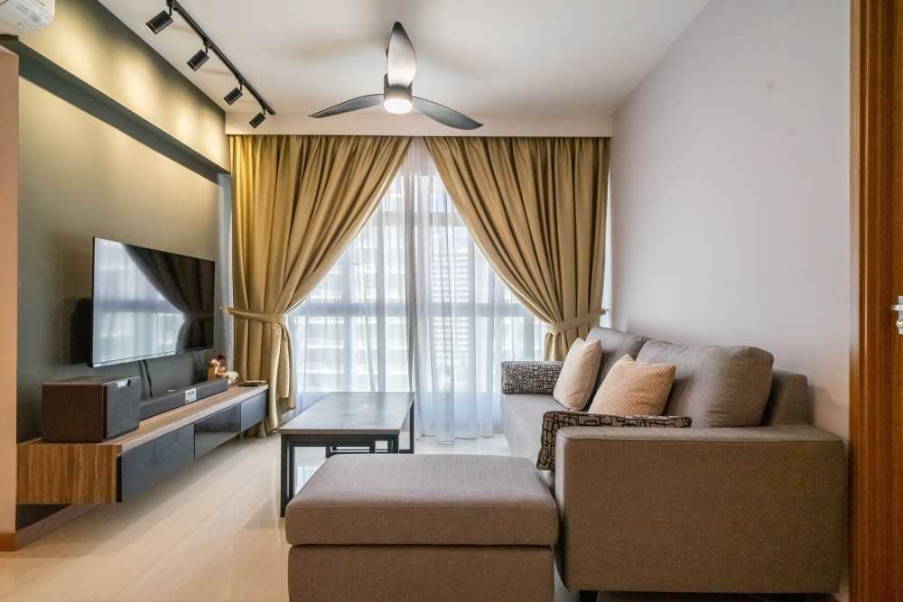 Modern Living Room with TV Console and Feature Wall