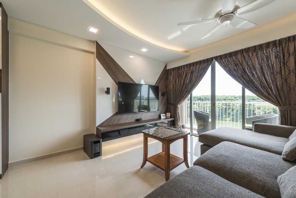Modern Living Room with TV Console and Feature Wall