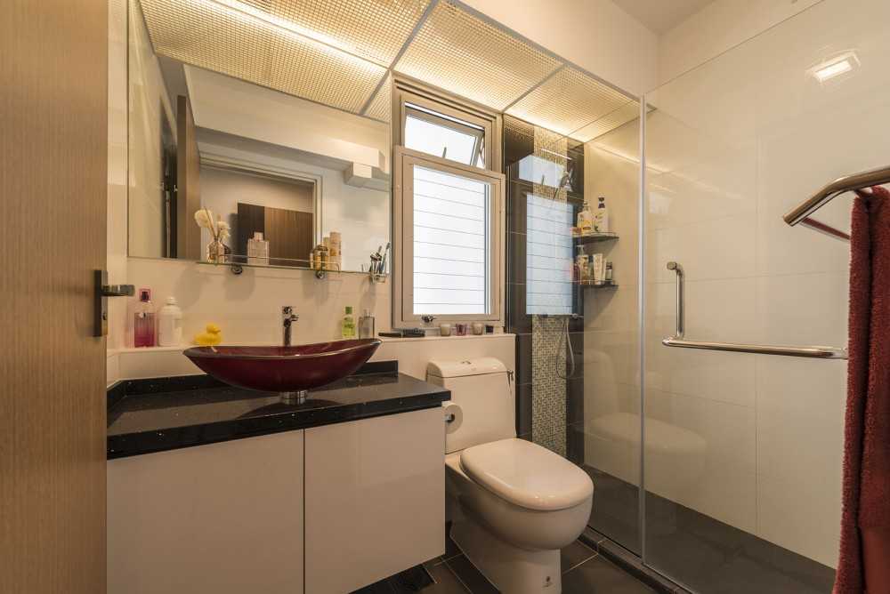 Modern Bedroom with Homogeneous Tiles and Cove Lighting