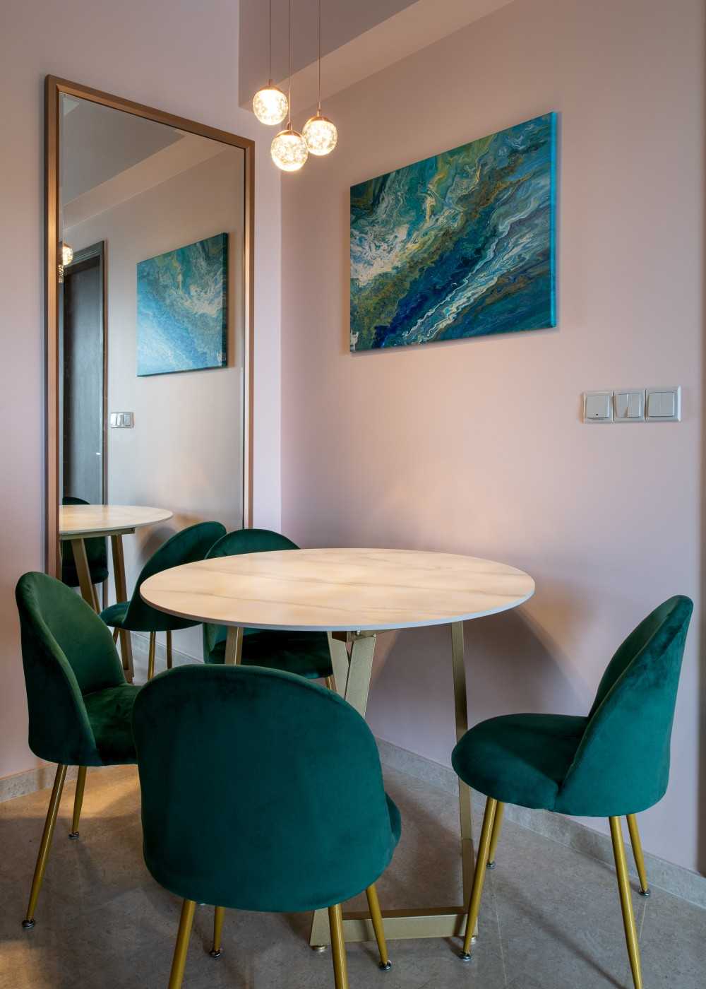 Eclectic Dining Room with Dining Table and Dining Chairs