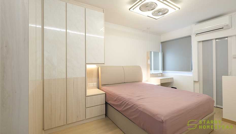 Scandinavian Bedroom with Lighting and Decorative Lighting