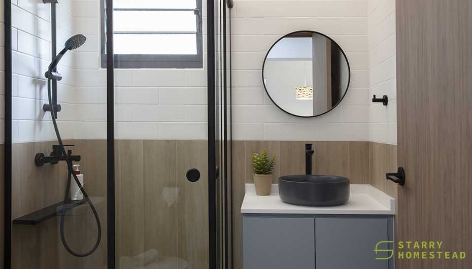 Scandinavian Bathroom with Bathroom Storage and Bathroom Sinks
