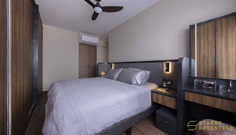 Eclectic Bedroom with Wardrobe and Dressing Table