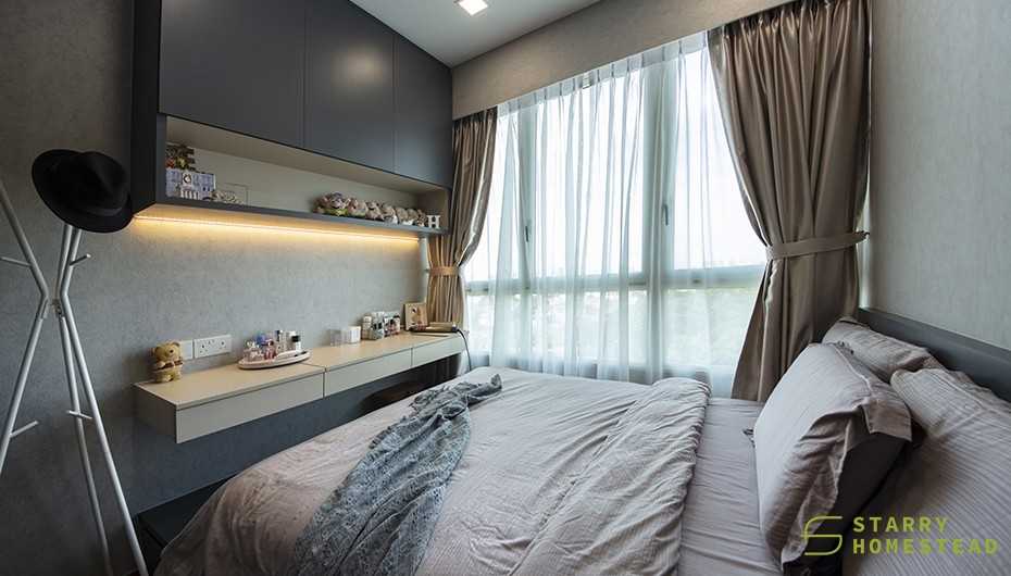 Modern Bedroom with Storage Cabinets and Lighting