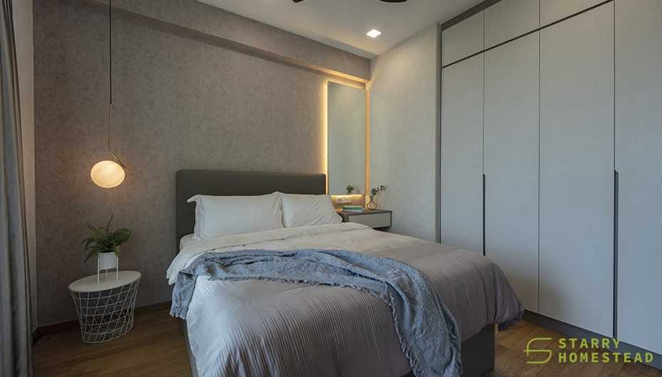 Modern Bedroom with Wardrobe and Lighting