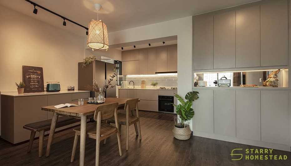 Scandinavian Dining Room with Dining Table and Dining Chairs