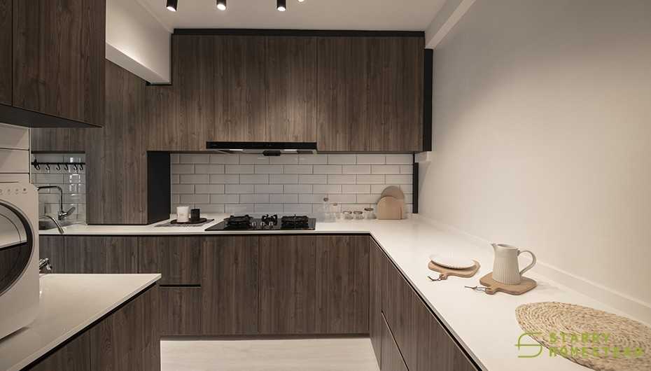 Country Kitchen with Countertop and Kitchen Accessories