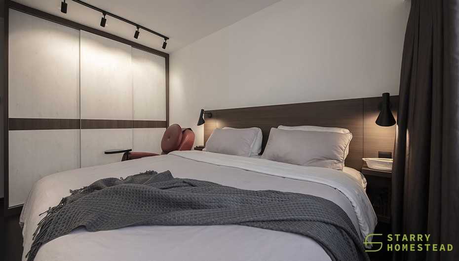 Country Bedroom with Wardrobe and Bed