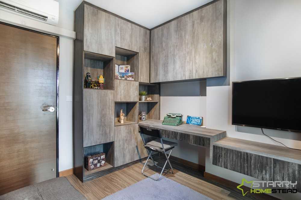 Industrial Study with Storage Cabinets and Computer Table