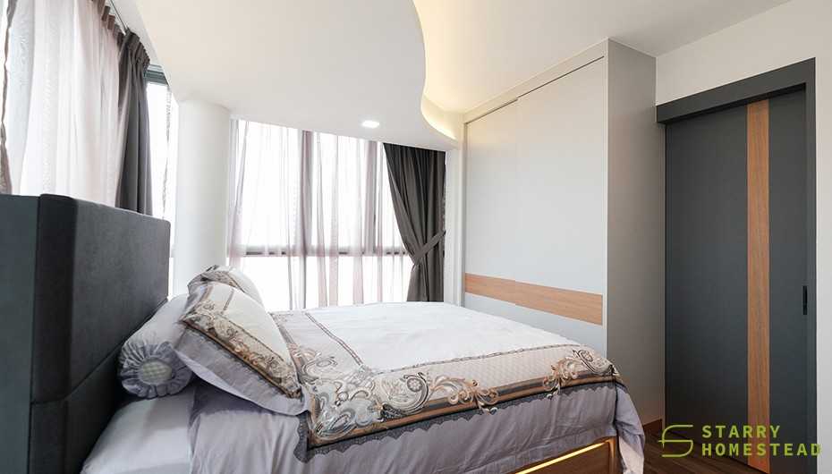 Modern Bedroom with Wardrobe and Lighting