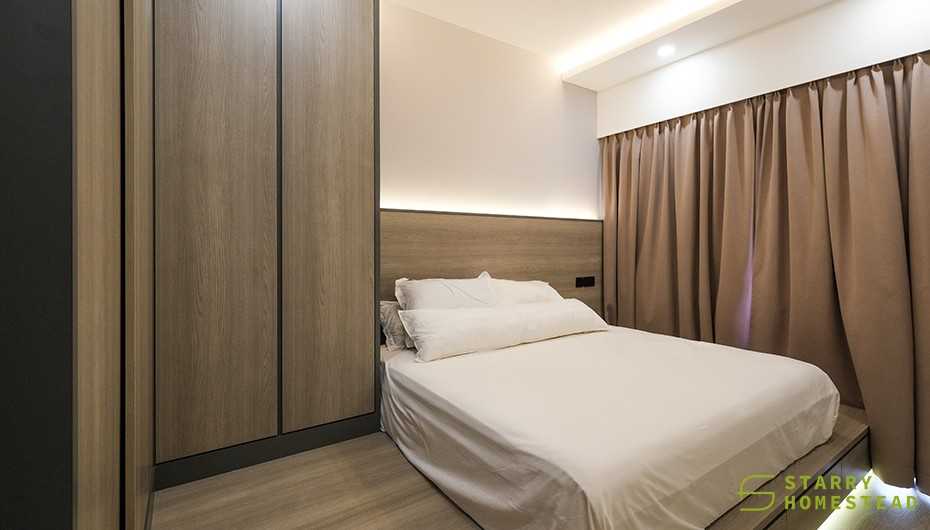 Modern Bedroom with Platform Bed and Bed