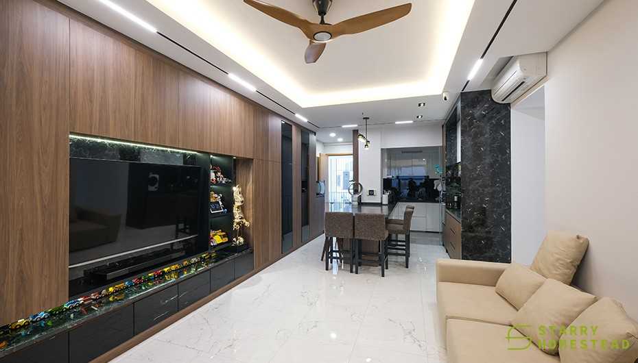 Modern Living Room with TV and Storage Cabinets