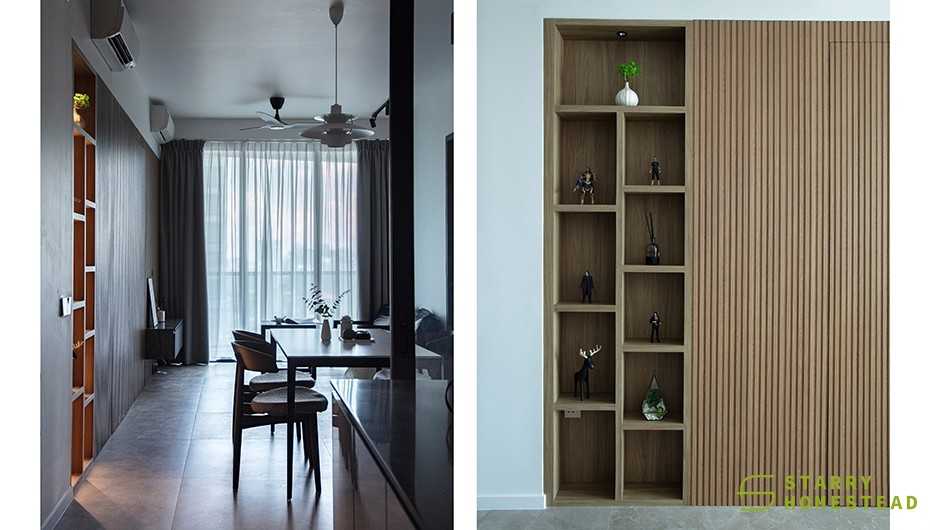 Modern Dining Room with Dining Table and Storage Cabinets