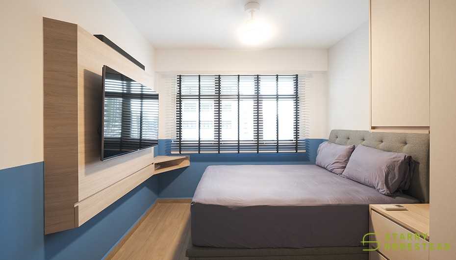 Scandinavian Bedroom with Wardrobe and Lighting