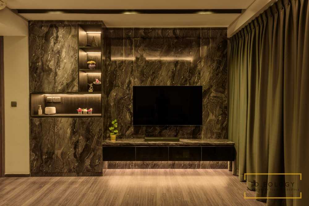 Modern Living Room with Bookshelf and Settee