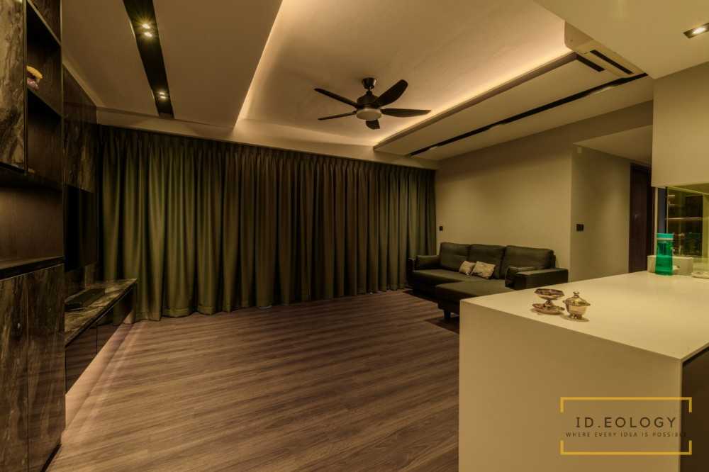 Modern Living Room with Cement Floor and Marble Floor