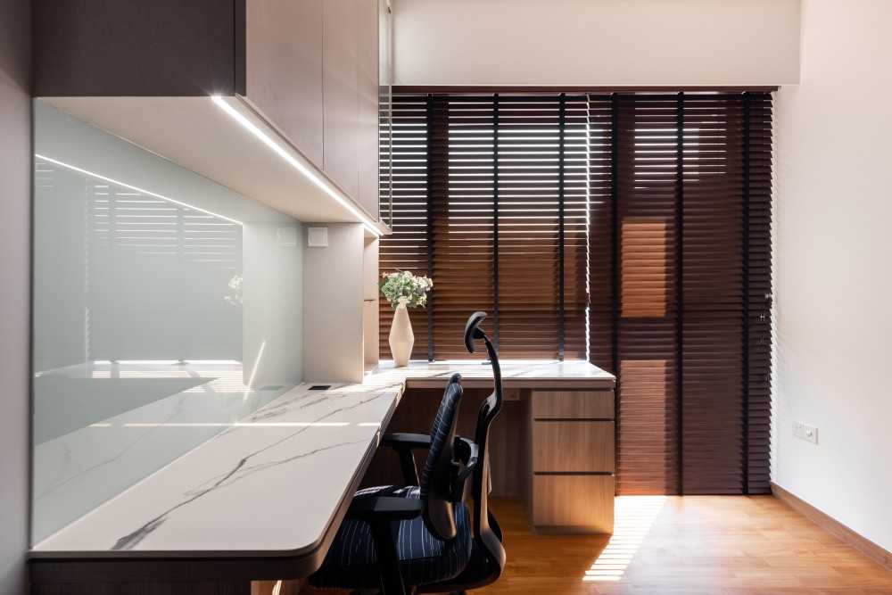 Contemporary Study with Bookshelf and Desk