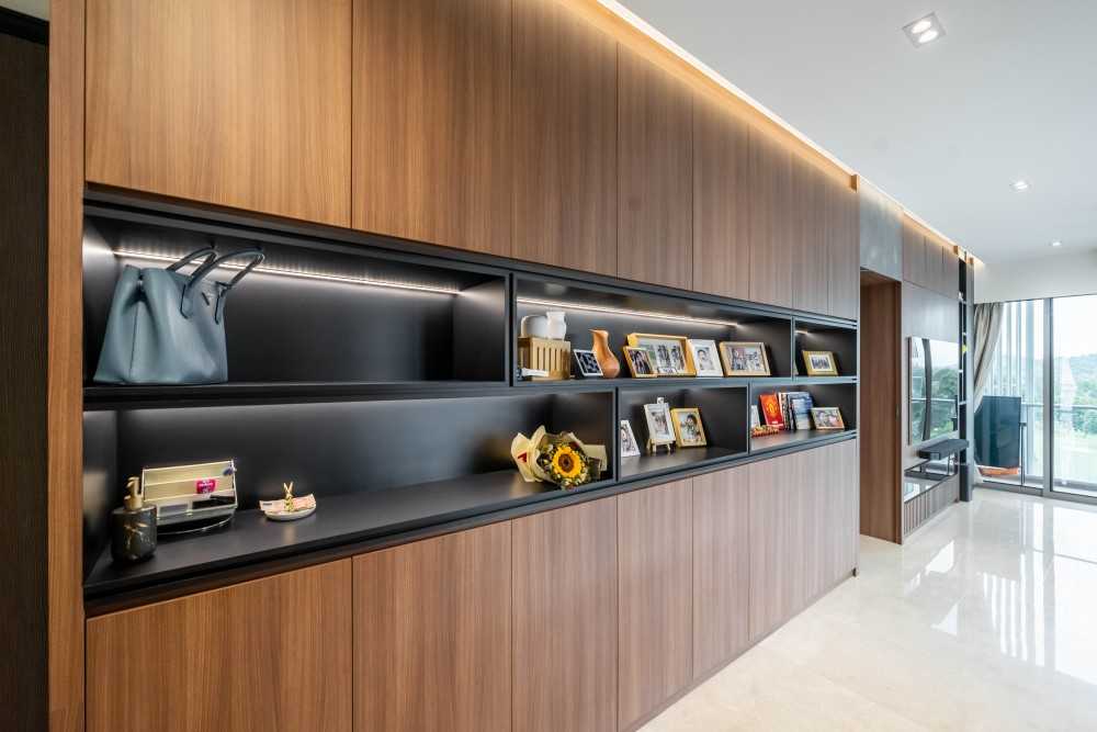 Modern Living Room with TV Console and Feature Wall