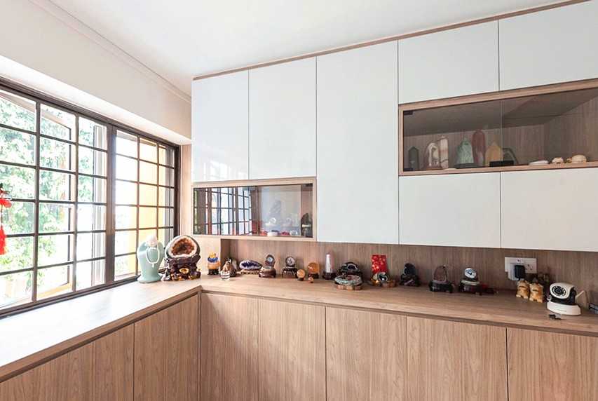 Scandinavian Entryway with Countertop and Storage Cabinets