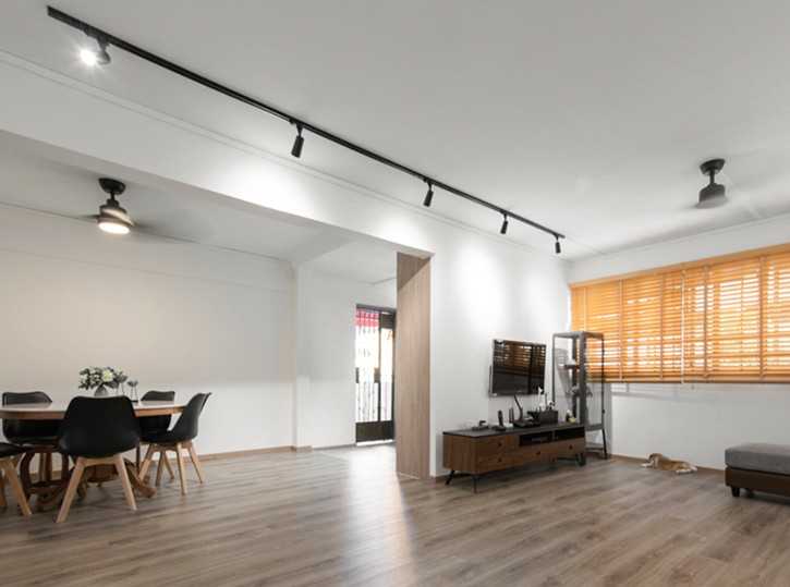 Scandinavian Living Room with Vinyl Flooring and Wood Flooring