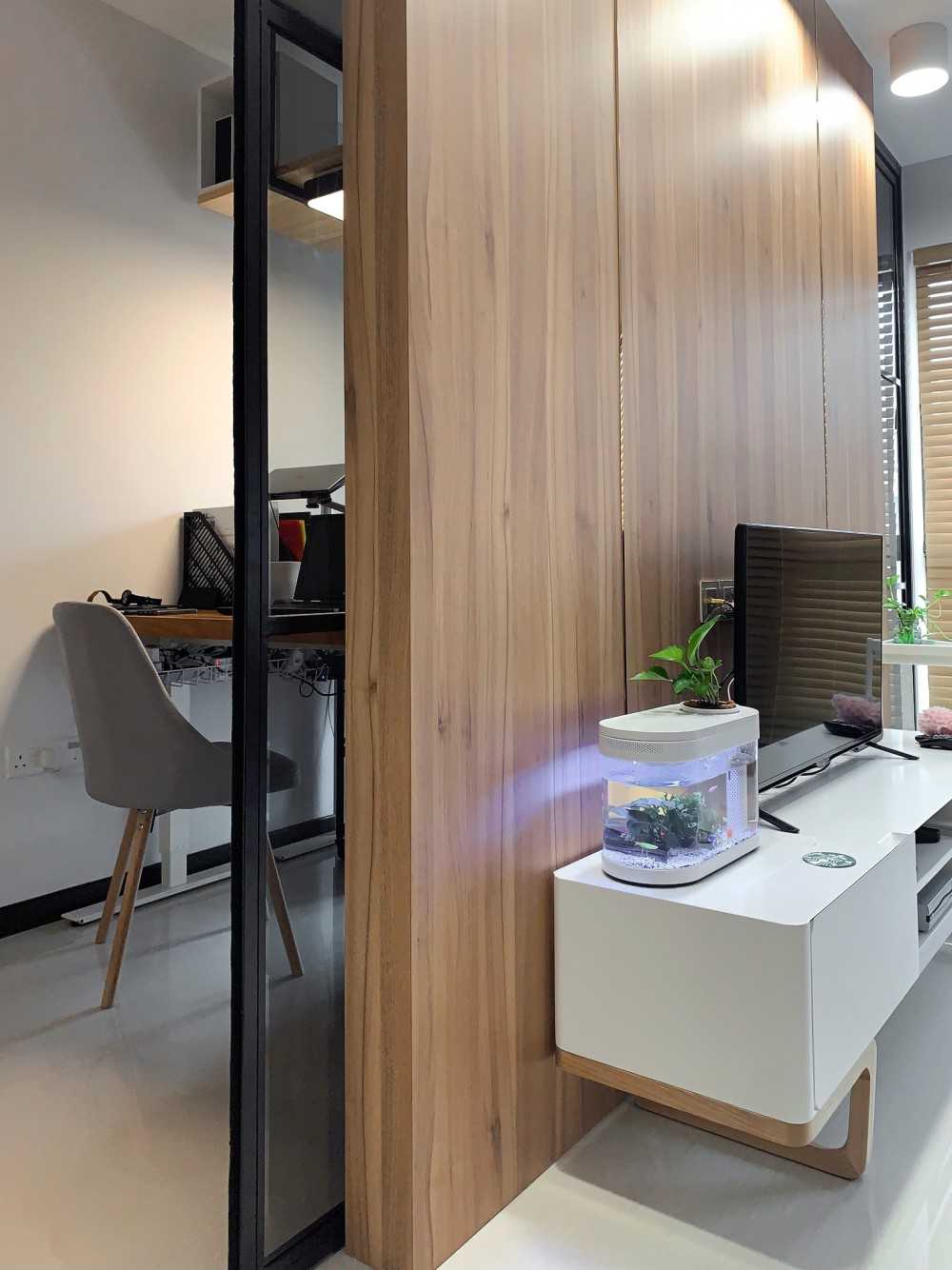 Contemporary Study with Bookshelf and Desk