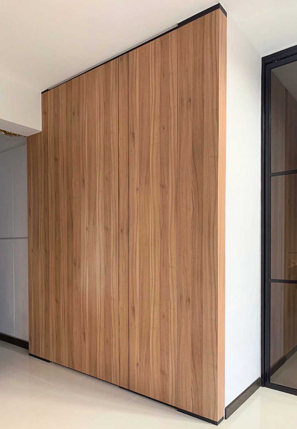 Contemporary Storeroom with Doors and Wood Doors