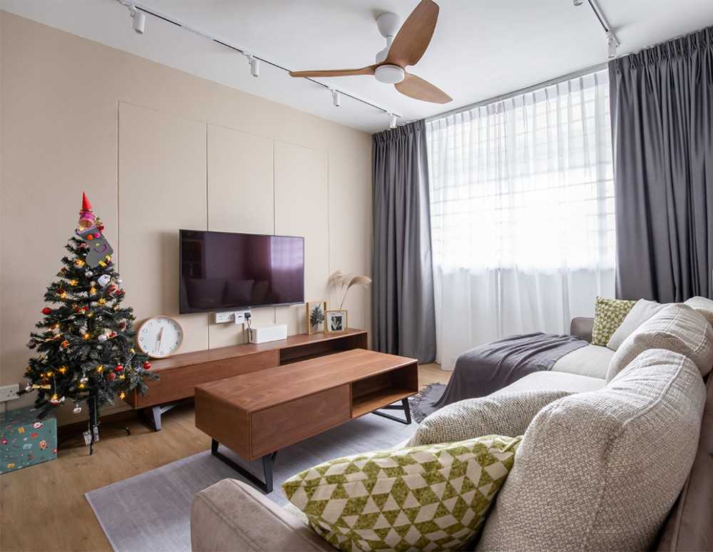 Scandinavian Living Room with Vinyl Flooring and Wood Flooring