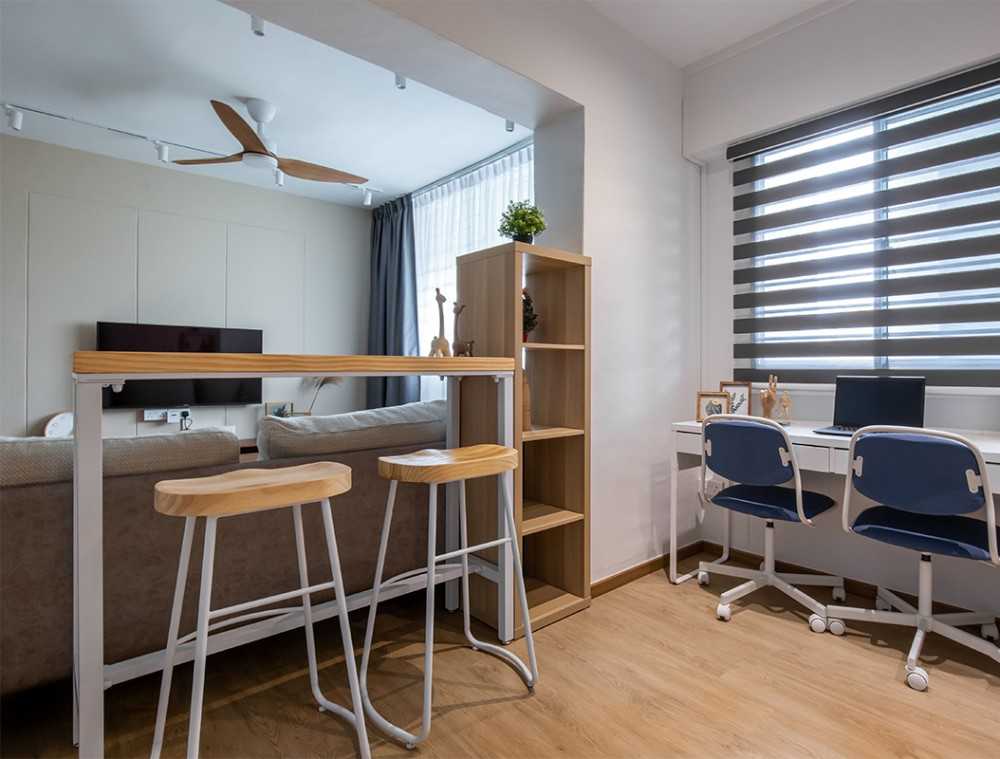 Scandinavian Study with Desk and Desk Chairs