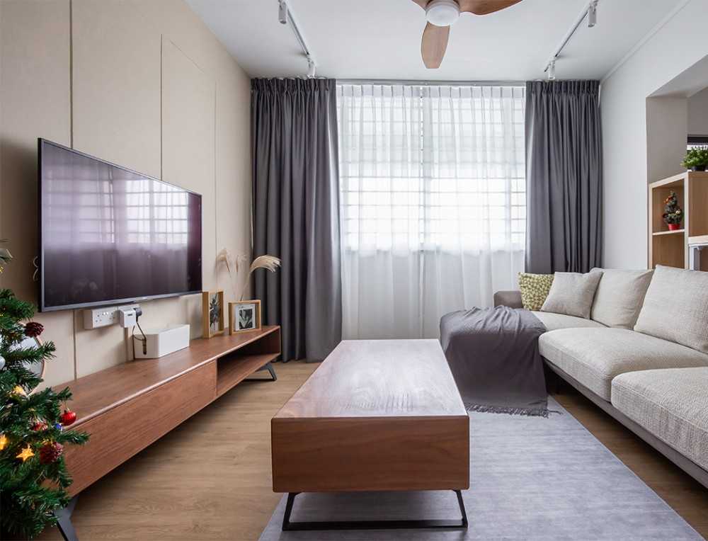 Scandinavian Living Room with Vinyl Flooring and Wood Flooring