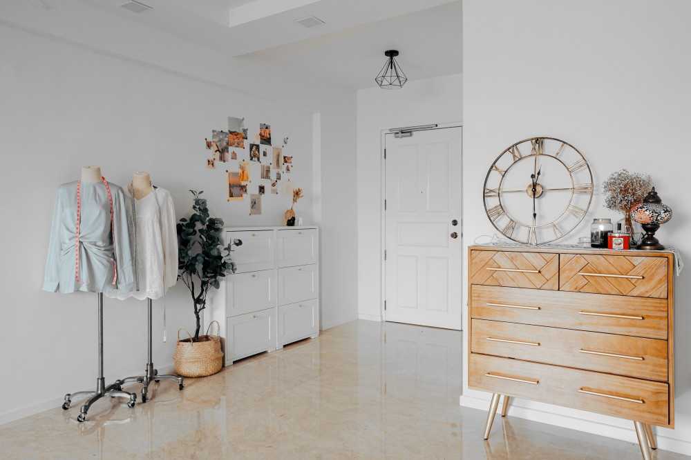 Scandinavian Entryway with Small Storage and Shoe Cabinets