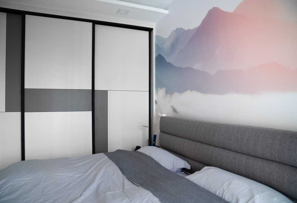 Scandinavian Bedroom with Wardrobe and Sliding Wardrobe