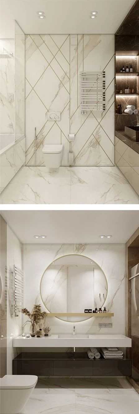 Contemporary Bathroom with Homogeneous Tiles and Shower Screen
