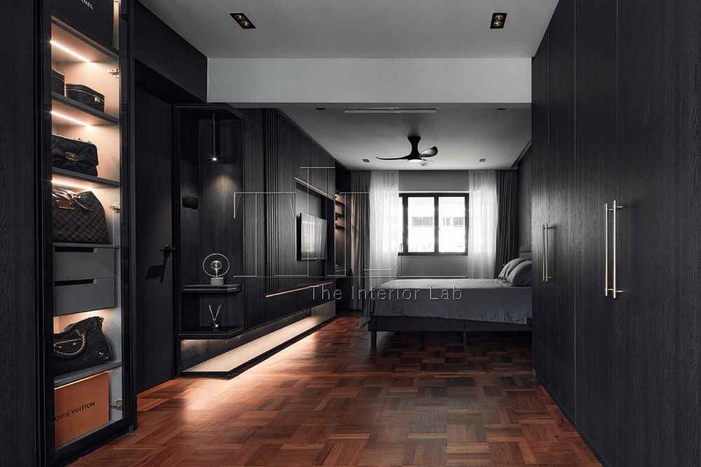 Modern Bedroom with Feature Wall and Curtain