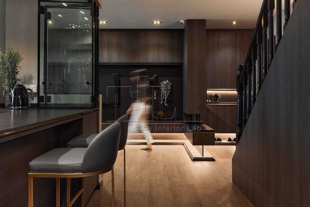 Modern Living Room with Feature Wall and Staircase