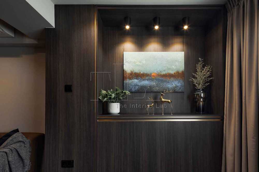 Modern Living Room with Curtain and Sofa