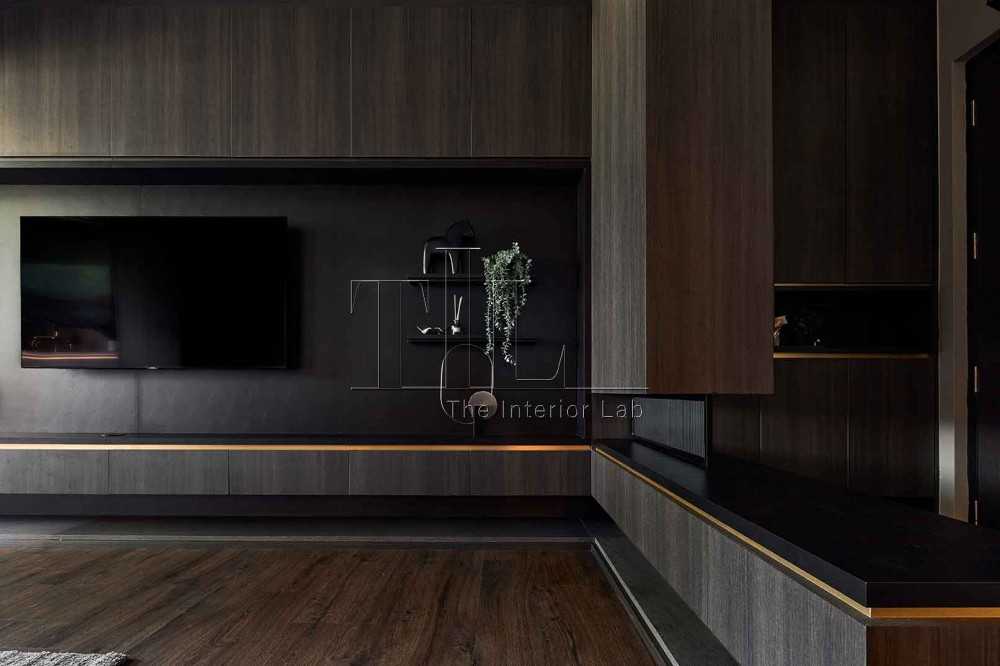 Modern Living Room with Feature Wall and TV