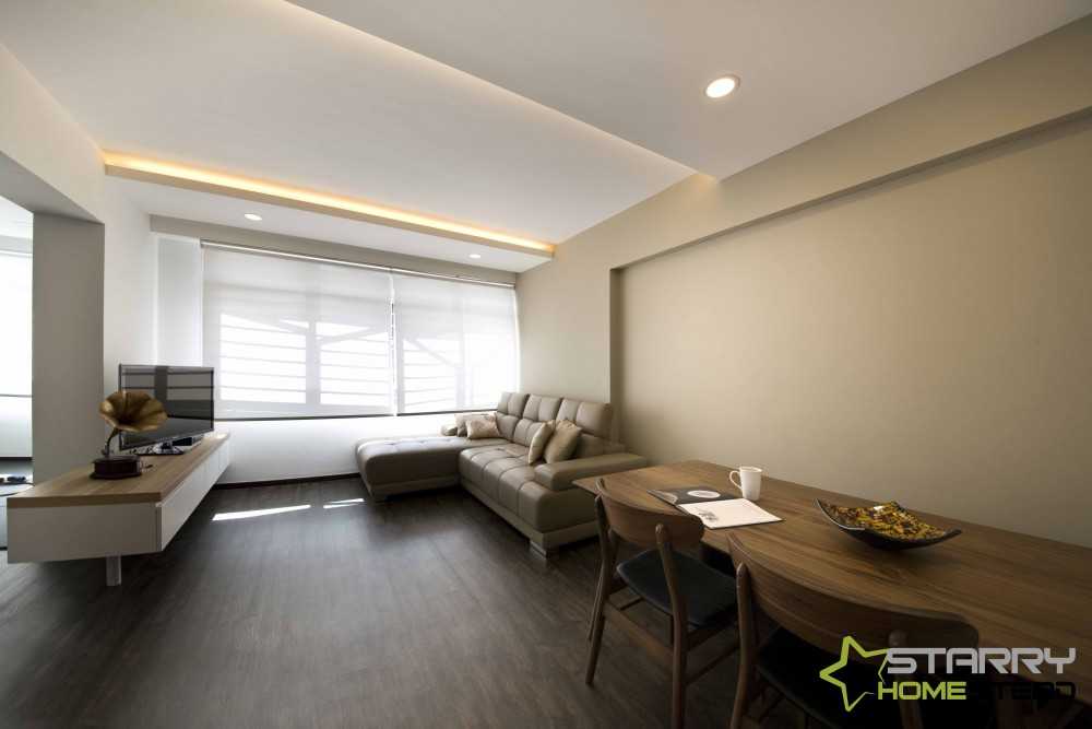 Minimalist Living Room with Cove Lighting and Sofa